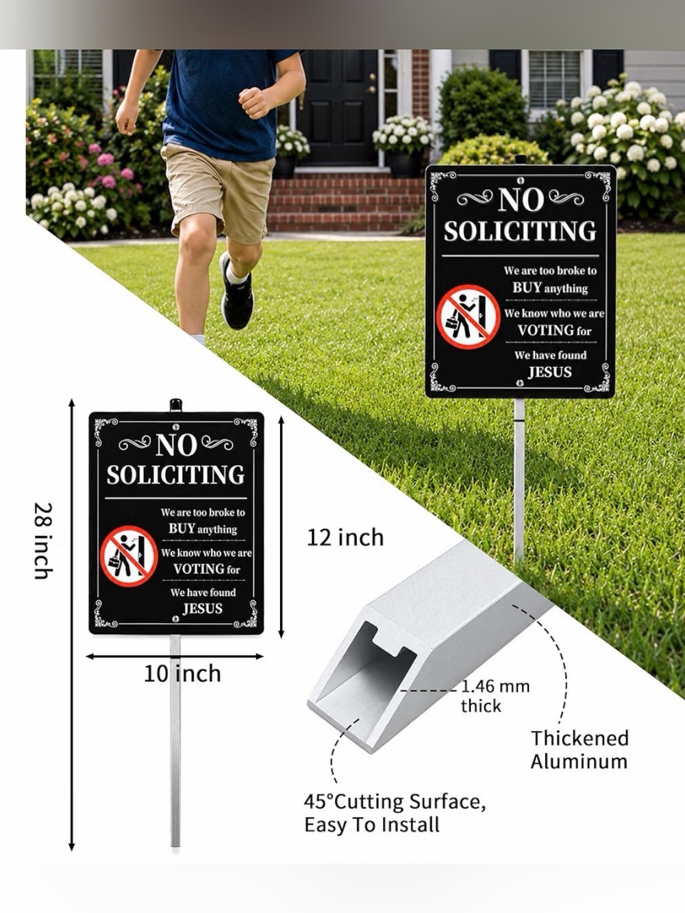 No Soliciting Humorous Sign - Picture 3 of 8